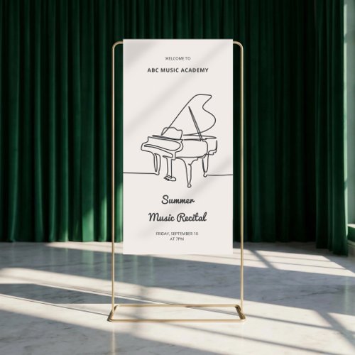 Minimalist Line Grand Piano Music Recital Banner