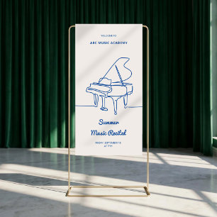 Minimalist Line Grand Piano Music Recital Banner