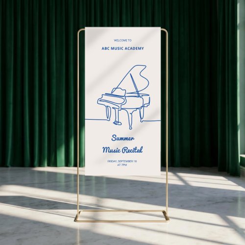 Minimalist Line Grand Piano Music Recital Banner