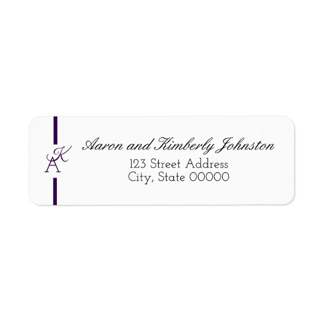 Minimalist Line Initial Return Address Label   (Front)