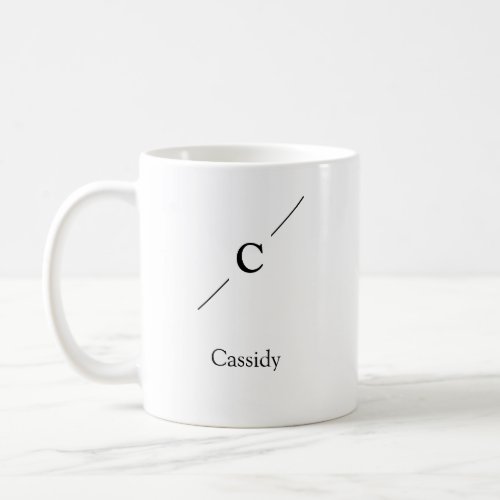 Minimalist Line Modern Monogram Coffee Mug
