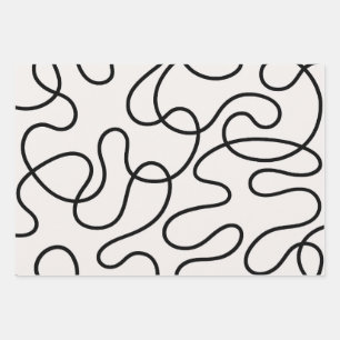 Minimalist Line Weave Wrapping Paper Sheets