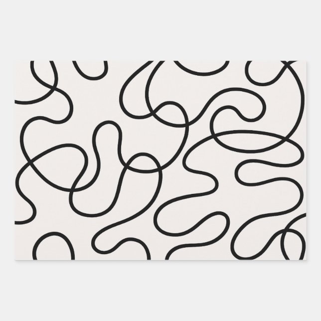 Minimalist Line Weave Wrapping Paper Sheets (Front)