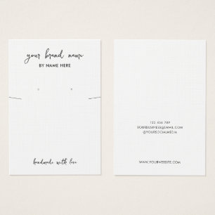 Minimalist Linen Jewelry Earring Display Card