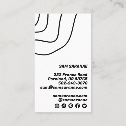 Minimalist Lines Abstract Shapes Unique Graphic BW Business Card