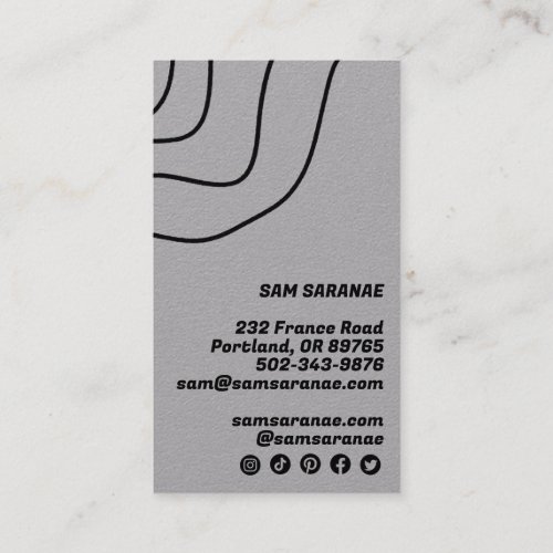 Minimalist Lines Abstract Shapes Unique Graphic BW Business Card