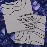 Minimalist Lines Abstract Shapes Unique Graphic BW Square Business Card<br><div class="desc">Change the text,  font and colors of this customizable business card. Edit the social media icons to meet your needs. All text is fully editable. Hand made by me for you. Check my shop for more business card designs or let me know if you'd like something custom!</div>