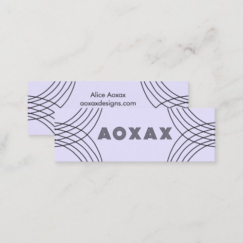 Minimalist Lines Abstract Shapes Unique Graphic  Mini Business Card