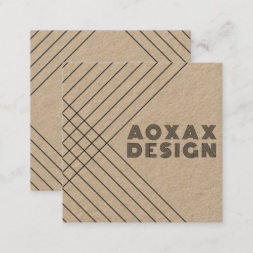 Minimalist Lines Abstract Shapes Unique Graphic Square Business Card
