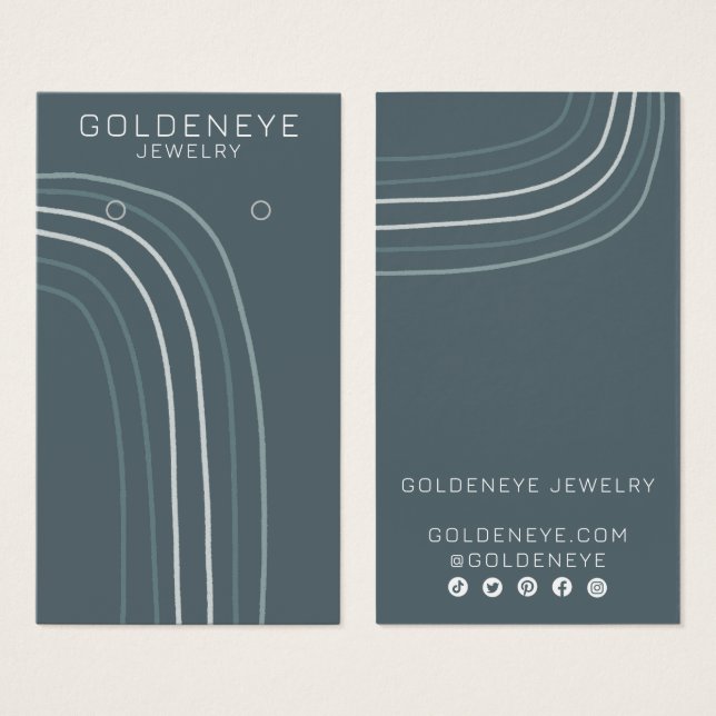 Minimalist Lines Chic Earring Jewelry Display Card (Front & Back)