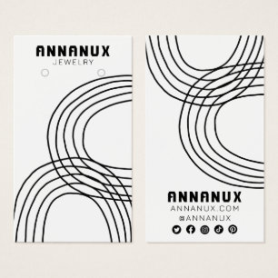 Minimalist Lines Cool Earring Jewelry Display Card