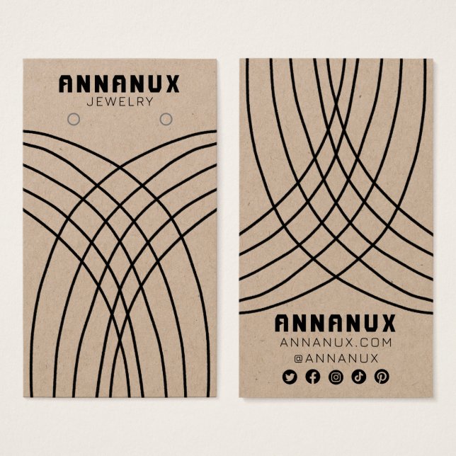 Minimalist Lines Earring Jewelry Display KRAFT (Front & Back)