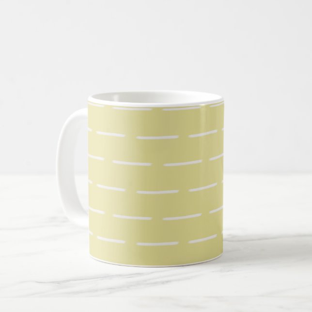 Minimalist Lines on Yellow Coffee Mug (Front Left)