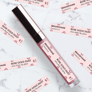 Minimalist Lip Gloss Rose Gold Custom Product Labels