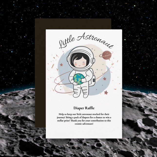 Minimalist Little Astronaut Baby Shower  Enclosure Card (Creator Uploaded)