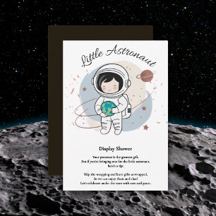 Minimalist Little Astronaut Baby Shower  Enclosure Card