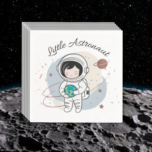 Minimalist Little Astronaut Baby Shower Napkins