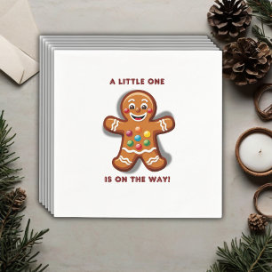 Minimalist Little One Gingerbread Baby Shower Napkins