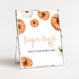 Minimalist Little Pumpkin Diaper Raffle Poster