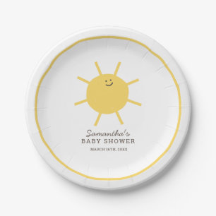 Minimalist Little Ray of Sunshine Baby Shower Paper Plates
