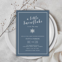 Minimalist Little Snowflake Winter Baby Shower Invitation