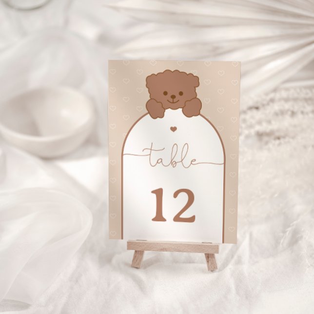 Minimalist Little Teddy Bear Table Number (Creator Uploaded)