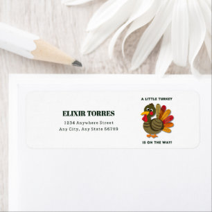 Minimalist Little Turkey Baby Shower Label