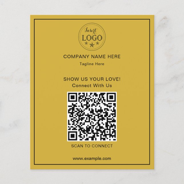 Minimalist Logo and QR Code Business Marketing Flyer (Front)