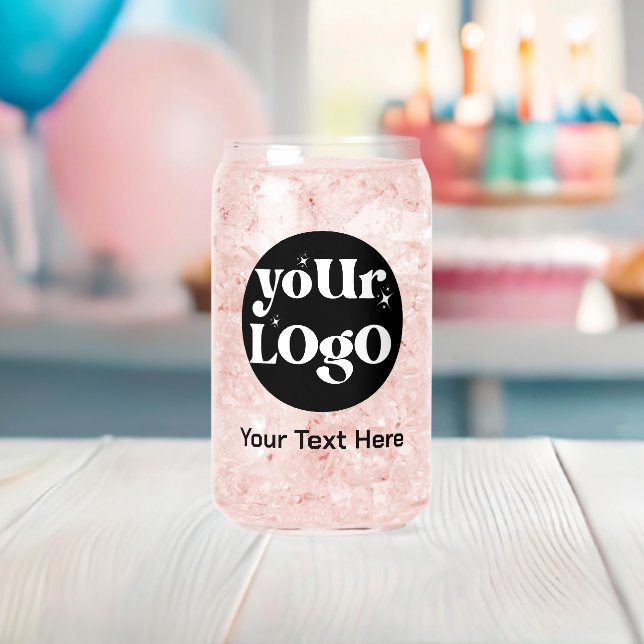 Minimalist Logo and Text Business Can Glass (Insitu (Baby Shower))