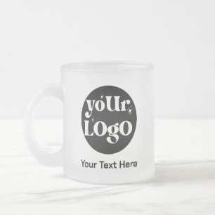 Minimalist Logo and Text Business Frosted Glass Coffee Mug