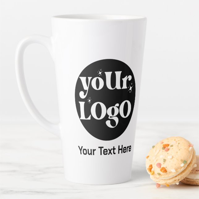 Minimalist Logo and Text Business Latte Mug (In Situ)