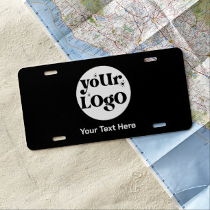 Minimalist Logo and Text Business License Plate