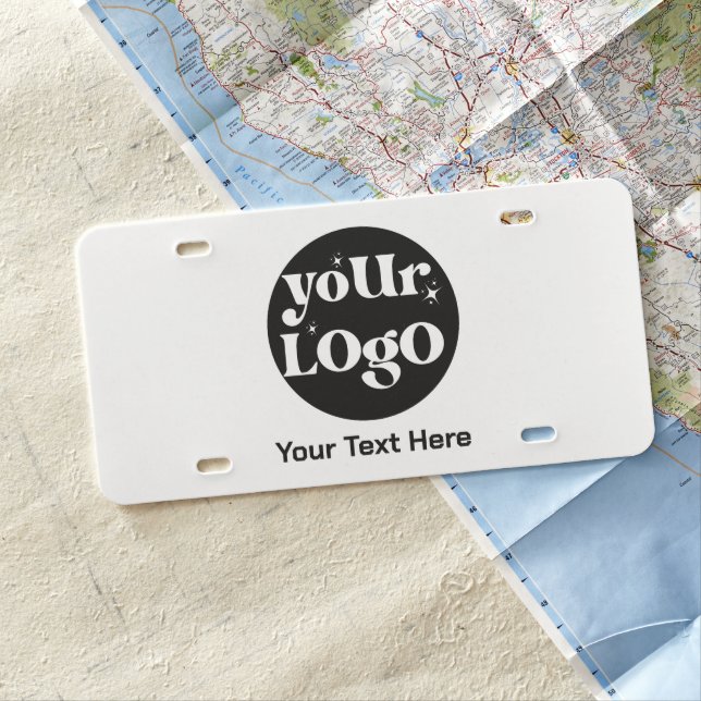 Minimalist Logo and Text Business License Plate (In Situ)