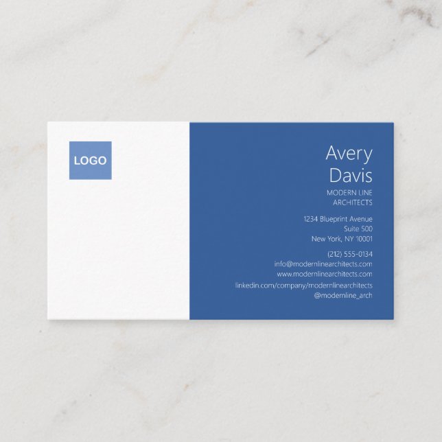 Minimalist Logo Architect Business Card (Front)
