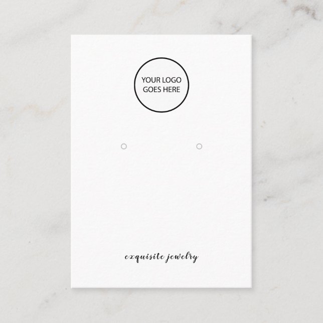 Minimalist Logo Black White Earring Display Card (Front)