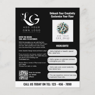 ⭐️Minimalist Logo BLACK WHITE Simple Template Flyer