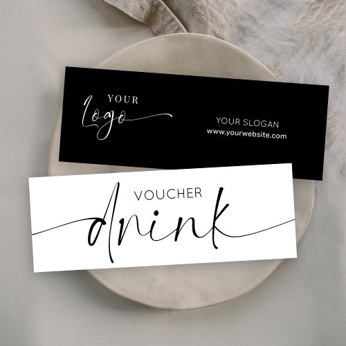 Minimalist Logo Business Event Free Drink Voucher Mini Business Card