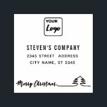 Minimalist logo calligraphy Merry Christmas Rubber Self-inking Stamp<br><div class="desc">Minimalist modern custom logo calligraphy Merry Christmas  stamp design.</div>