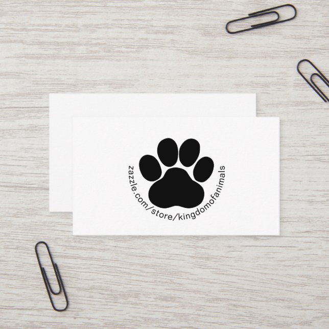 Minimalist Logo Custom Kingdom of Animals Simple Business Card (Front/Back In Situ)
