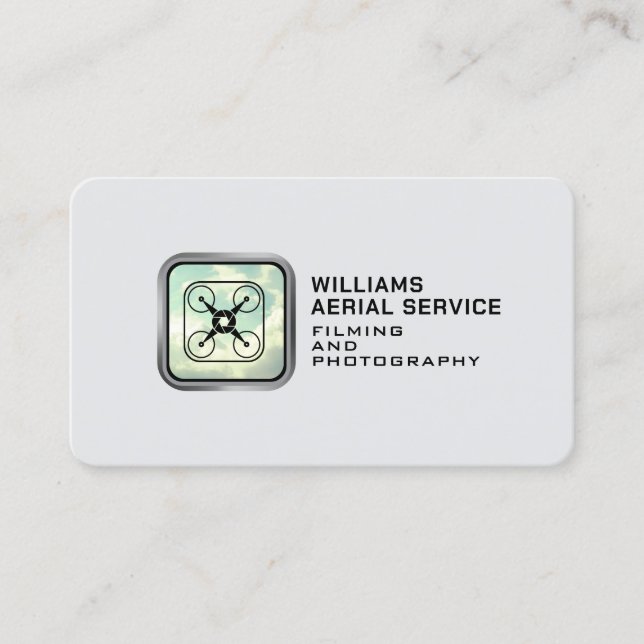 Minimalist logo drone business card (Front)
