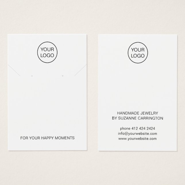 Minimalist Logo Jewelry Display Card Template (Front & Back)