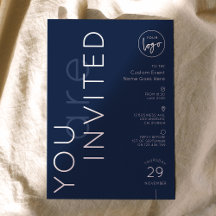 Minimalist Logo Navy Gala Dinner Business Event