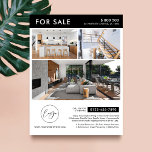 Minimalist Logo Photos Marketing Property For Sale Flyer<br><div class="desc">Minimalist Real Estate Property For Sale marketing flyer with space for your logo and 3 photos. This fully customizable black and white property marketing leaflet features a simple design with space for your custom text and property details. An easy way to advertise your property listings to prospect buyers!</div>
