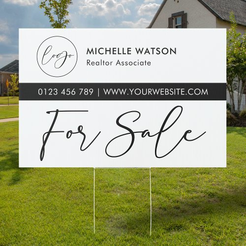 Minimalist Logo Property Agent House For Sale Sign