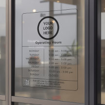 Minimalist Logo QR Code Business Opening Hours