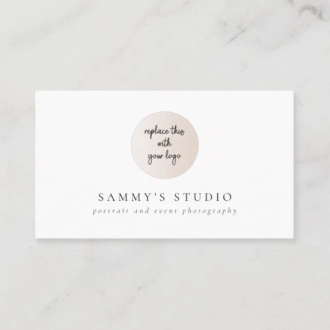 Minimalist Logo QR Code Photography Studio Busines Business Card | Zazzle