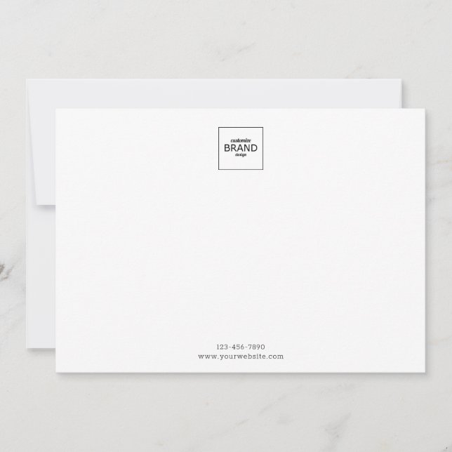 Minimalist Logo Simple Brand Logo Note Card (Front)