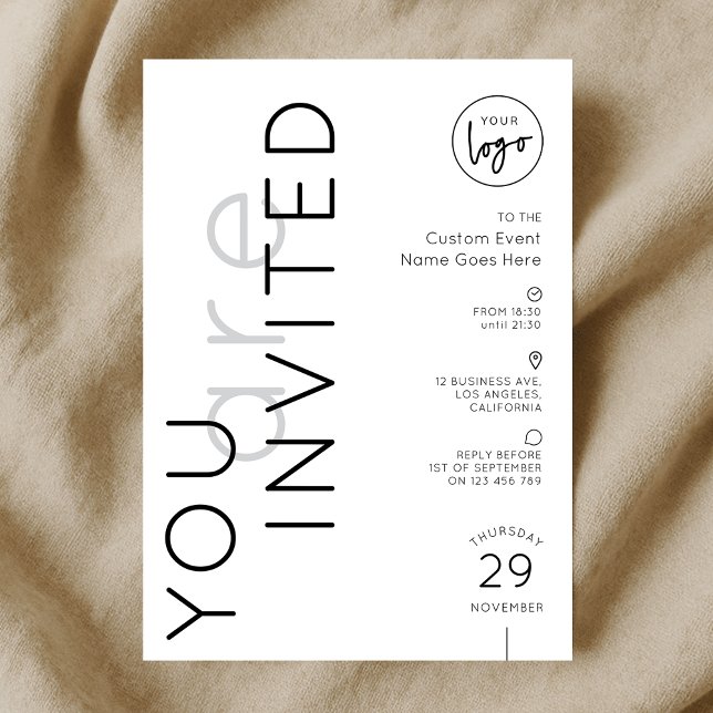 Minimalist Logo Simple Gala Dinner Business Event Invitation (Creator Uploaded)