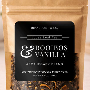 Minimalist Loose Leaf Tea Black Product Label