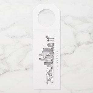 Minimalist Los Angeles Skyline Illustration Bottle Hanger Tag